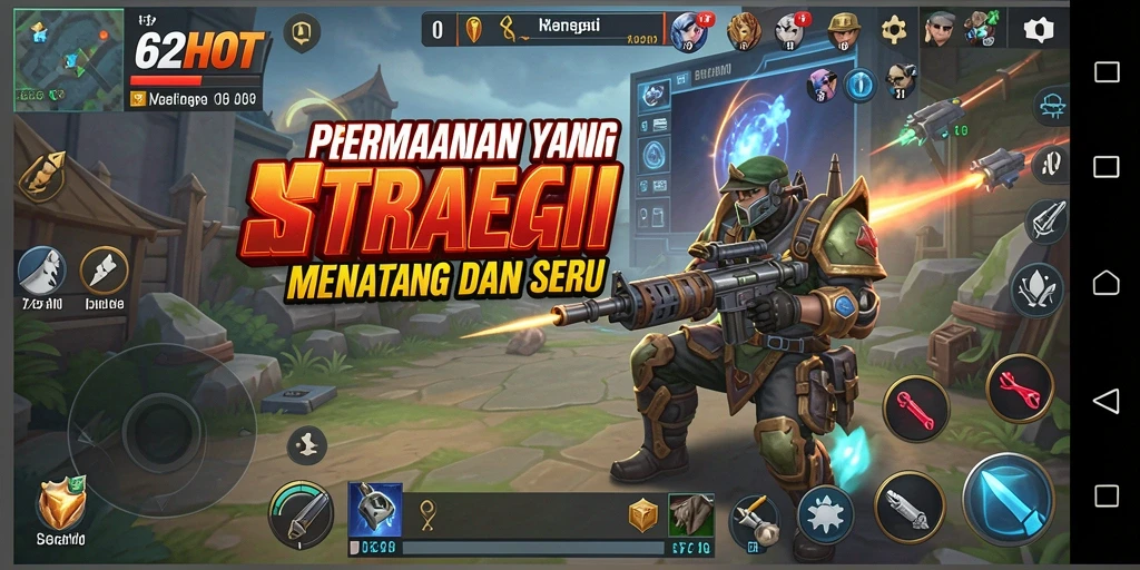 Tampilan gameplay mendebarkan dari 62HOT yang menunjukkan strategi dalam aksi.