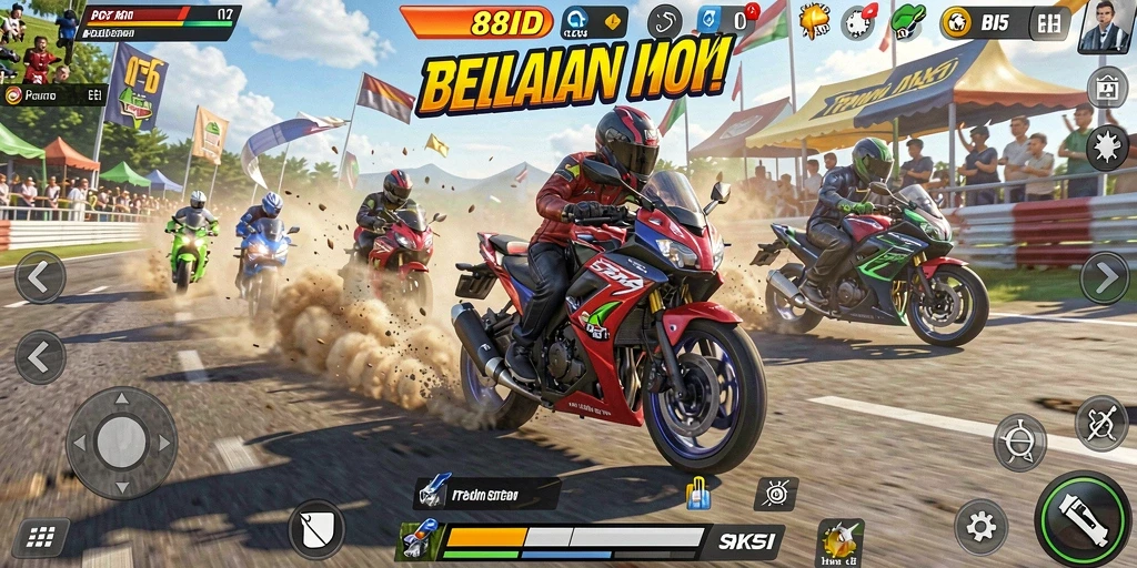 Tampilan menarik dari gameplay seru 88ID di lintasan balap.