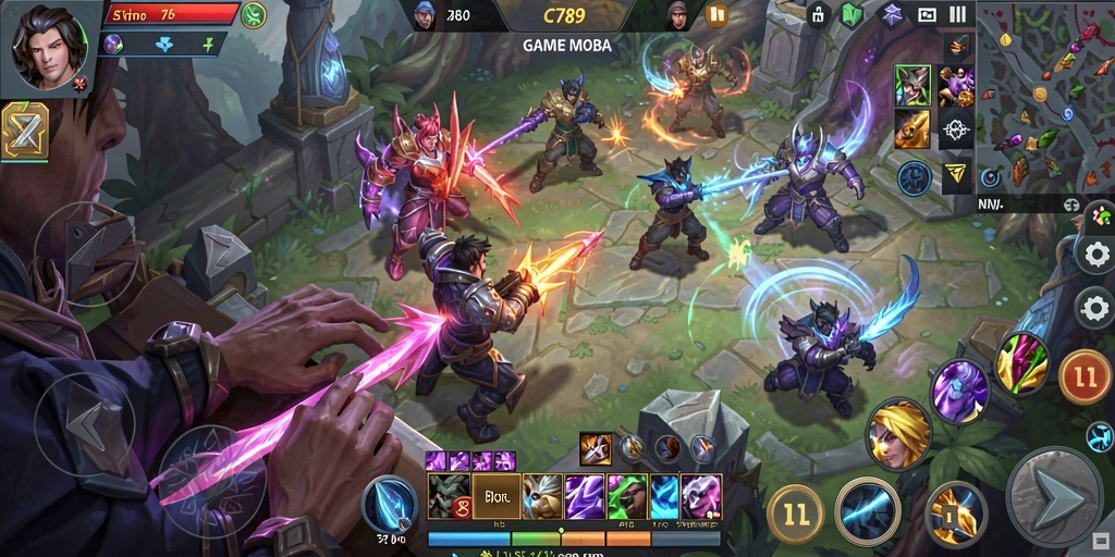 Screenshot C789 menampilkan aksi seru dalam gameplay MOBA.