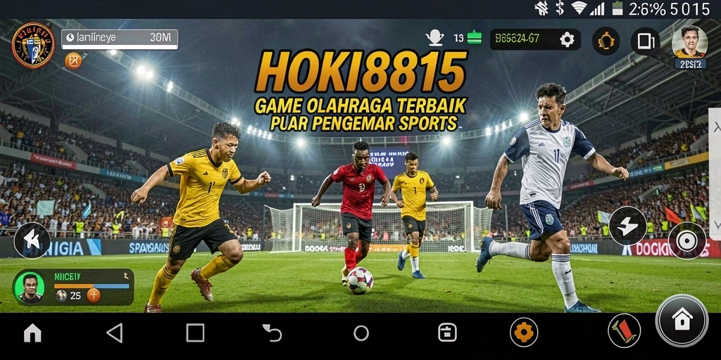 Screenshot utama HOKI8815 menunjukkan gameplay olahraga yang seru.