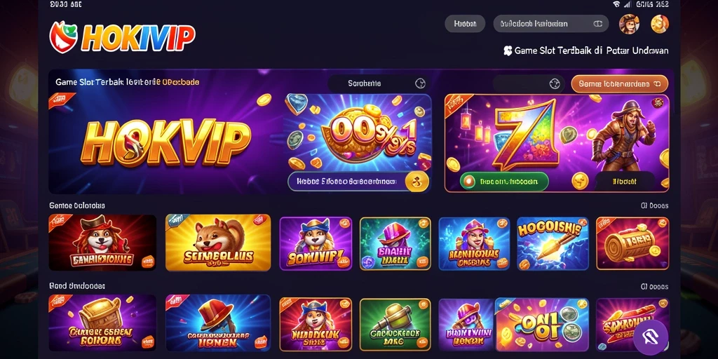 Tampilan gameplay HOKIVIP yang menakjubkan dengan berbagai mesin Slot.