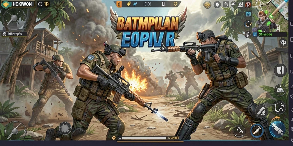 Tampilan menarik dari gameplay HOKIWON dalam pertempuran Battle Royale.