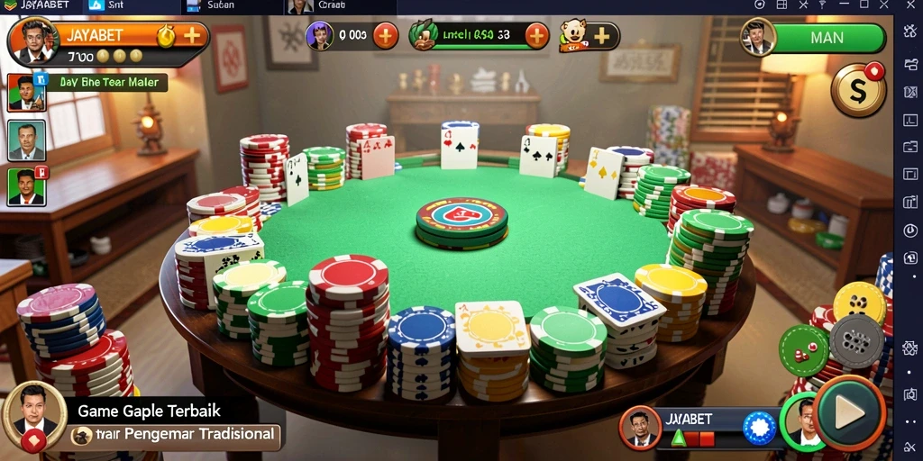 Tampilan gameplay JAYABET dengan suasana bermain Gaple yang seru.