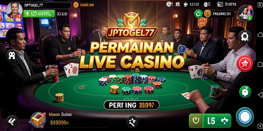 Screenshot gameplay JPTOGEL77 yang menunjukkan suasana Live Casino yang menarik.