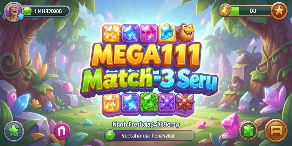 Tampilan gameplay MEGA111 yang seru dan penuh warna.