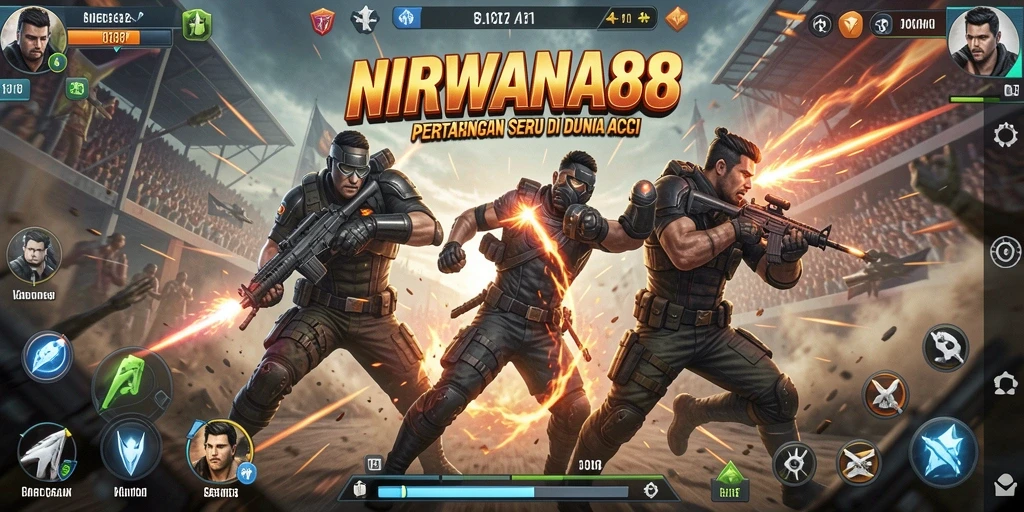Tampilan gameplay mendebarkan di NIRWANA88 dengan karakter yang bertarung habis-habisan.