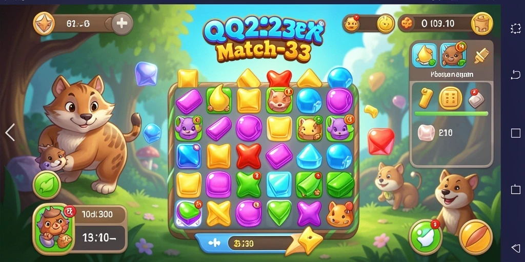 Tampilan grafis menarik dalam gameplay Match-3 QQ222.