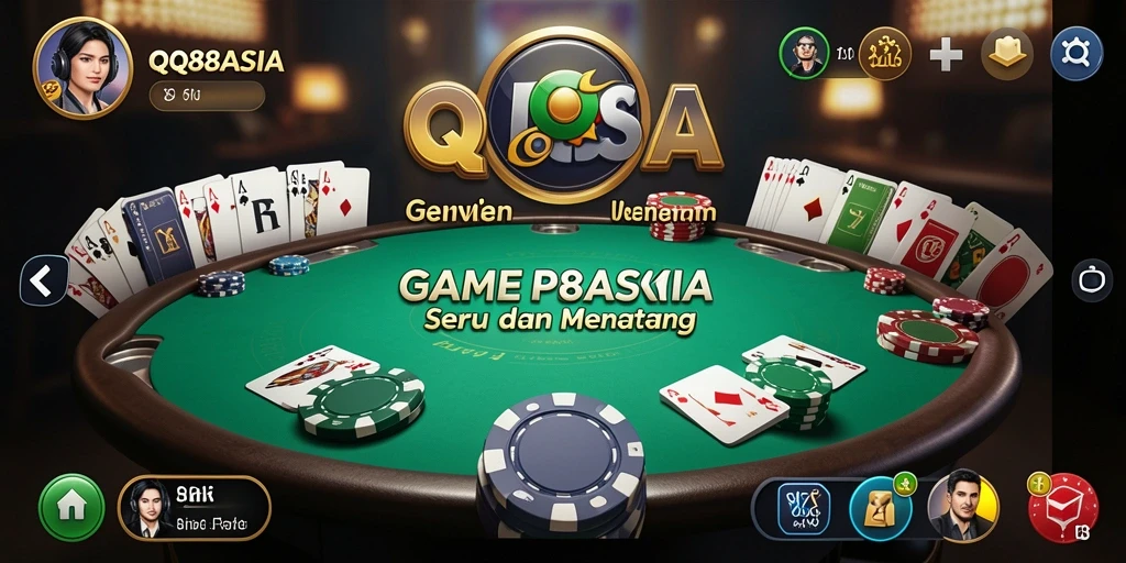 Screenshot gameplay QQ88ASIA yang menunjukkan pengalaman Poker yang mendebarkan.