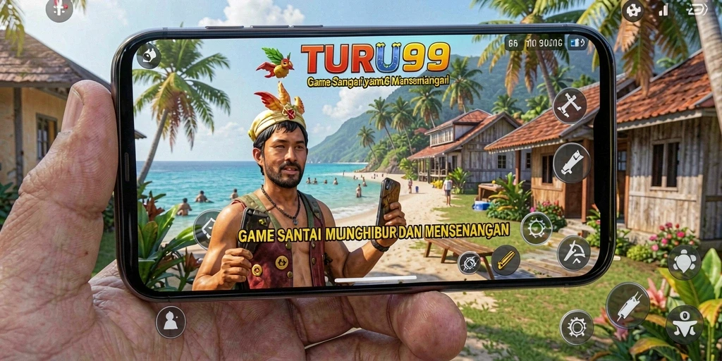 Tampilan gameplay TURU99 yang cerah dan interaktif.