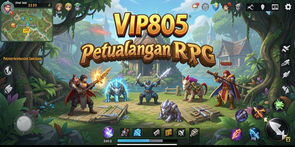 Screenshot VIP805 menampilkan pertarungan seru dalam dunia RPG.