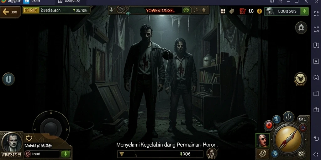 Tampilan gameplay YOWESTOGEL yang penuh ketegangan dan kejutan horor.