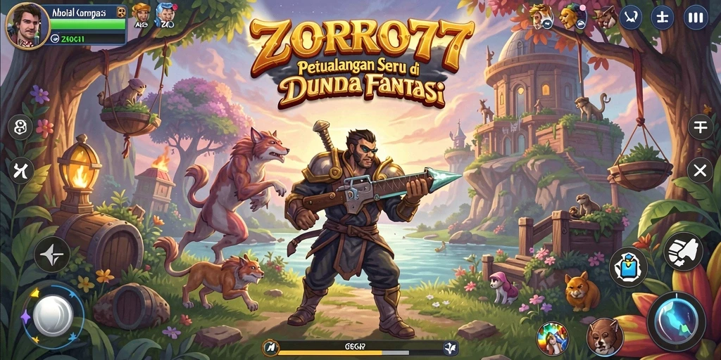 Gameplay seru dalam ZORO77 yang menampilkan petualangan mendebarkan.