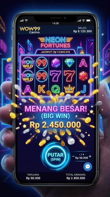 Tampilan aplikasi wow99 yang menarik dan informatif.
